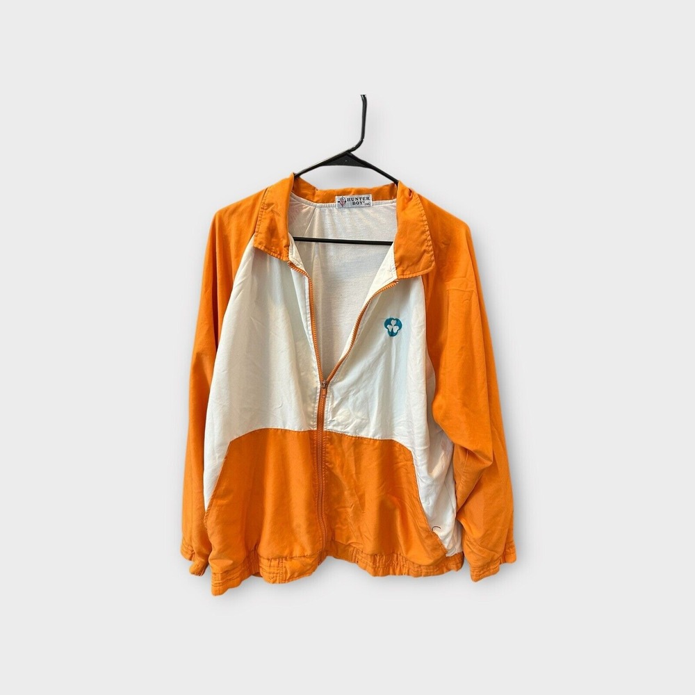 "Hunter" Brand Very Rare Original Boys 2XL Jacket Soft‎ Fabric Orange White EUC